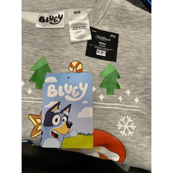 BLUEY MERRY CHRISTMAS KIDS SWEATSHIRTS BLUEY AND BINGO - Picture 3 of 3